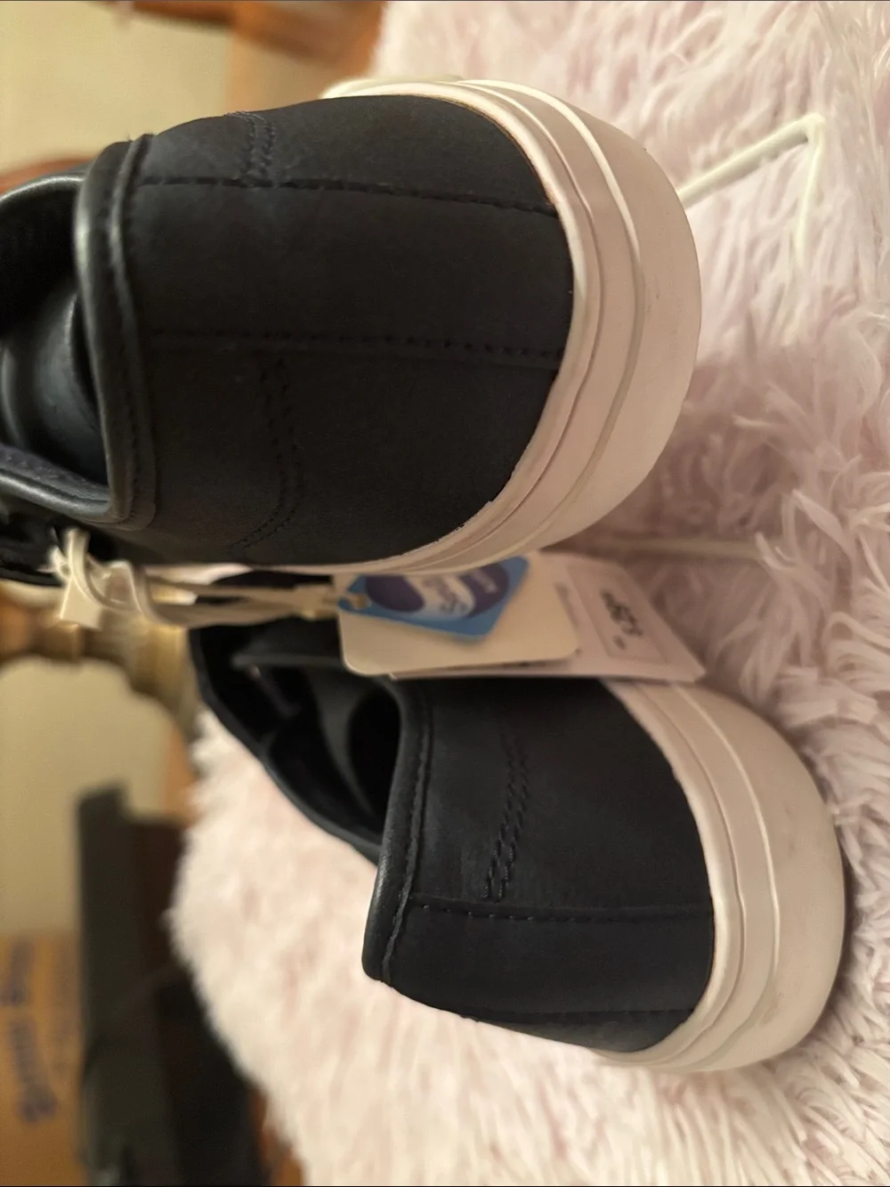 Zara Navy Blue Sneakers with Cream Ribbed Toe